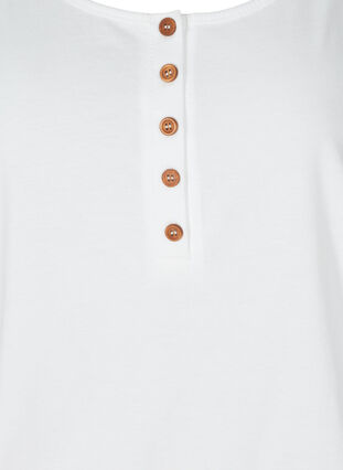 Linne med rund halsringning och knappar, Bright White, Packshot image number 2