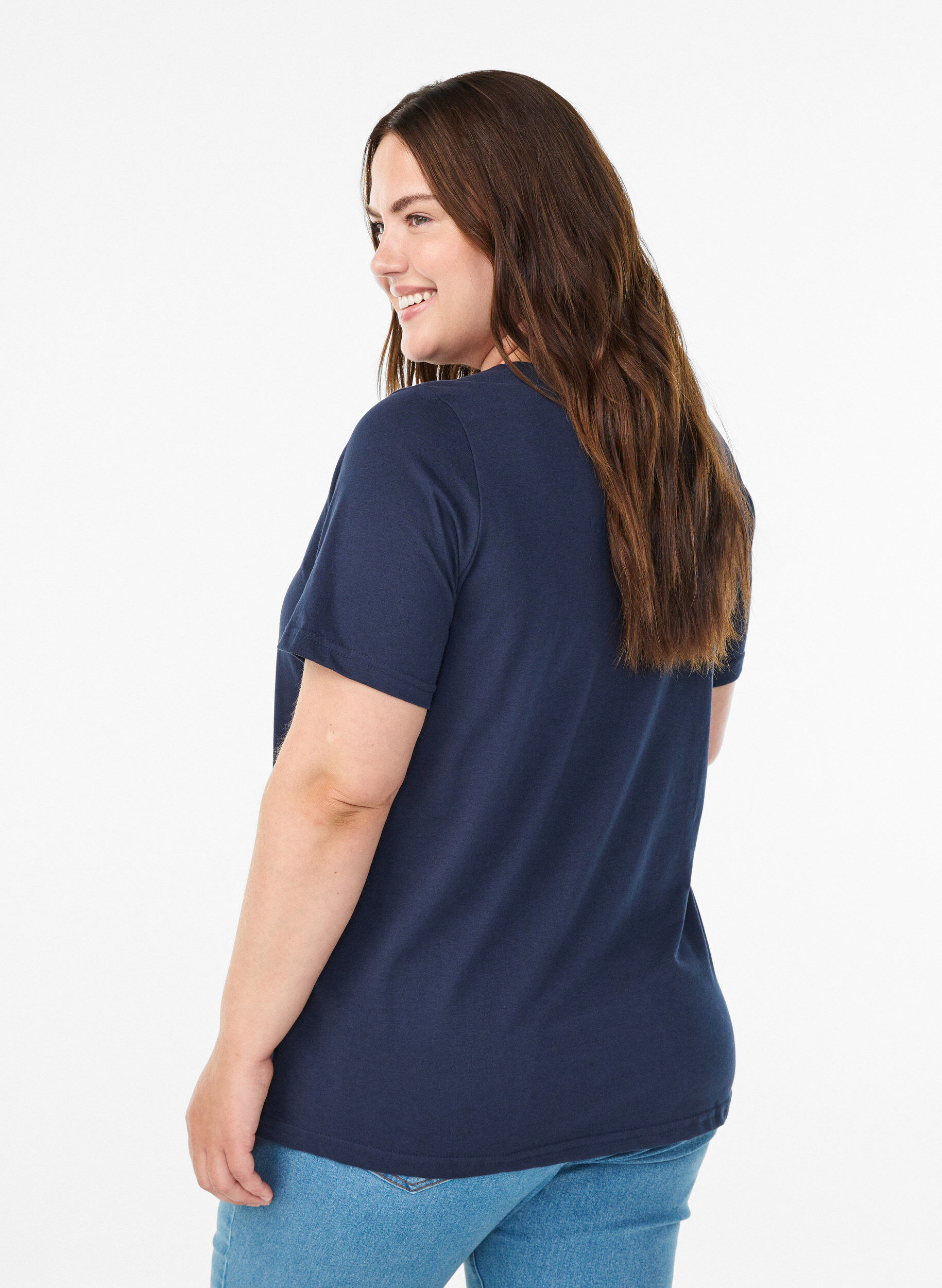 ZizziT-shirt med tryck, Bl&aring;, Model image number 2