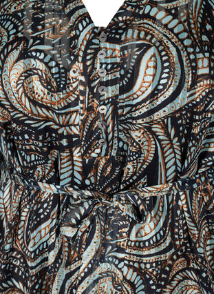 Maxiklänning med paisleymönster och knytband, Black Paisley, Packshot image number 2