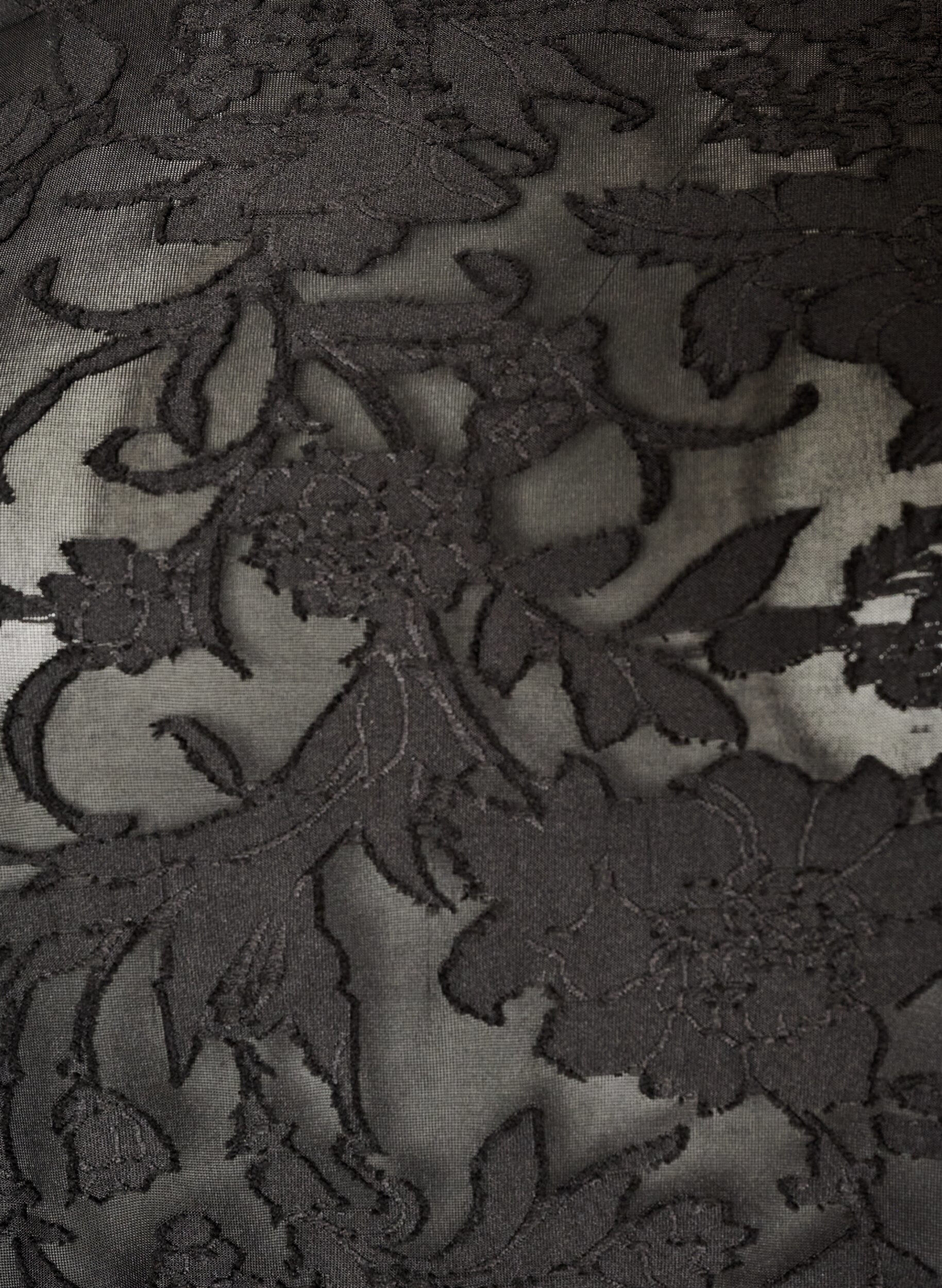 ZizziSkir blus med blommig textur och l&aring;nga &auml;rmar, Svart, Packshot image number 2