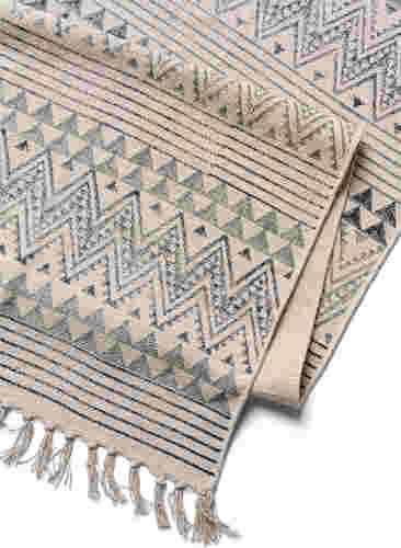 Mönstrad matta med fransar, Black/Desert Sage, Packshot image number 1