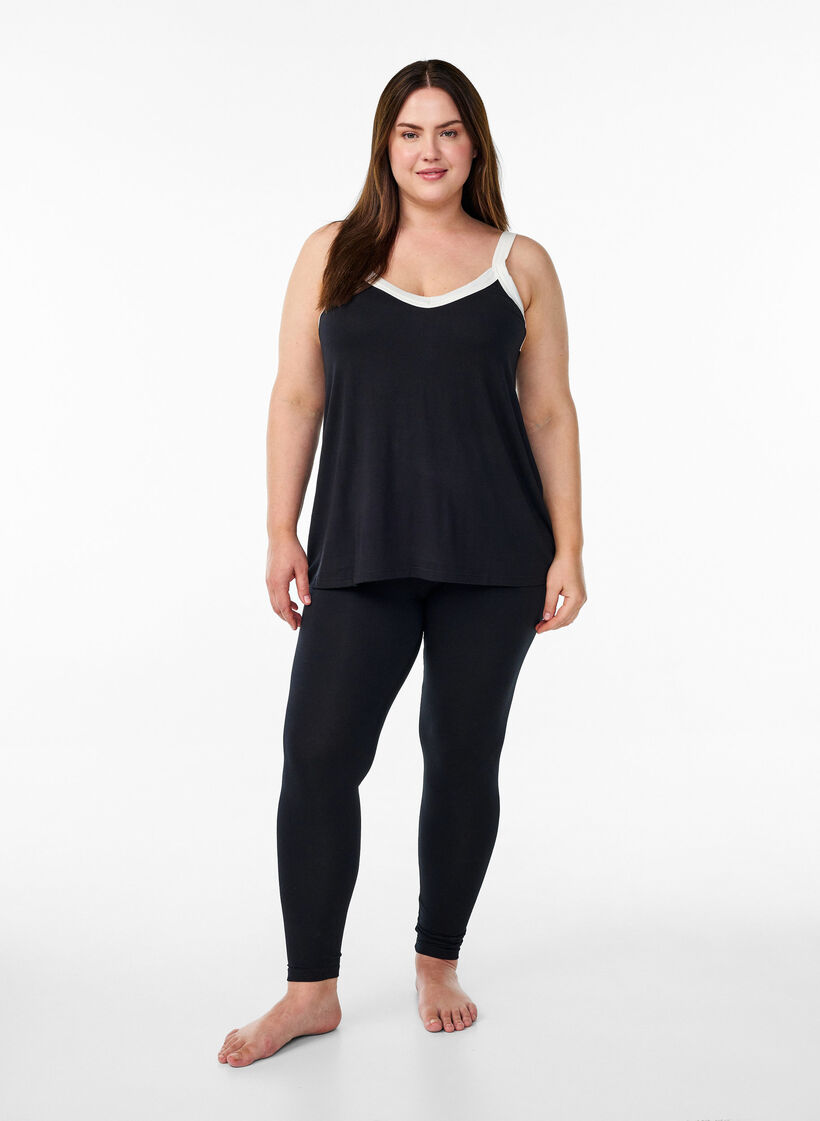 Nattlinne med band och v-ringning, Svart, Model image number 1