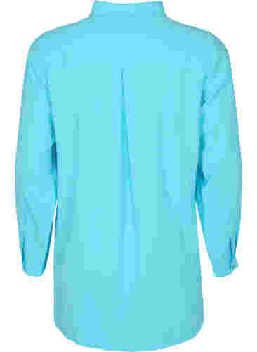 Lång skjorta i viskosmix, Bachelor Button, Packshot image number 1