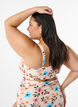 Bikinitopp med blommigt tryck och volangdetaljer, Beige, Model image number 2