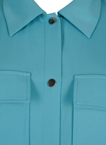 Lång skjortjacka med knappar, Brittany Blue, Packshot image number 2