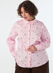 Skjorta med broderade blommor, Rosa, Model image number 0