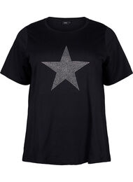 T-shirt med nitar i ekologisk bomull, Black Star 