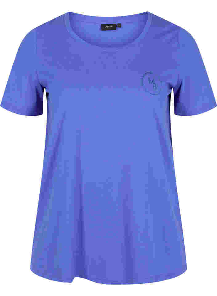 Kortärmad t-shirt med rund halsringning, Dazzling Blue MB, Packshot image number 0