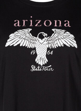Kortärmad bomulls t-shirt med print , Black w. Arizona , Packshot image number 2