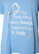 T-shirt i bomull med v-ringning och tryck framtill, Bl&aring;, Packshot image number 2