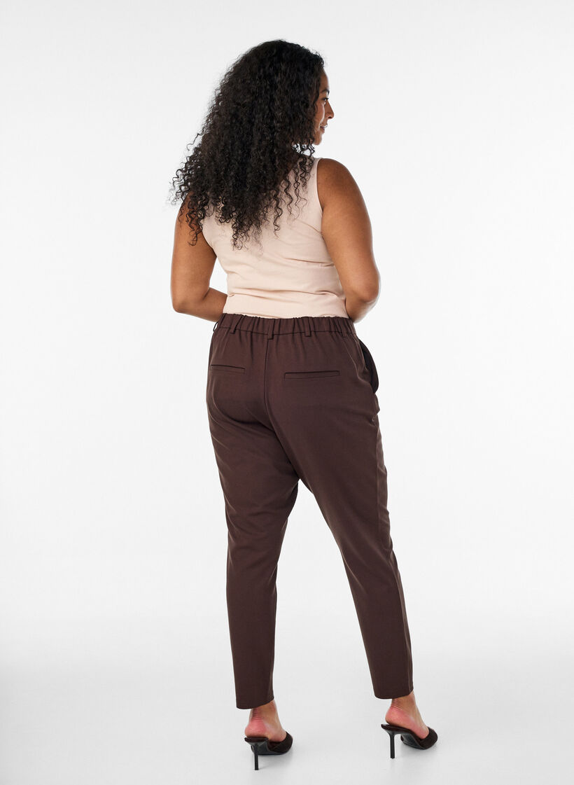 Croppade Maddison byxor, Brun, Model image number 1