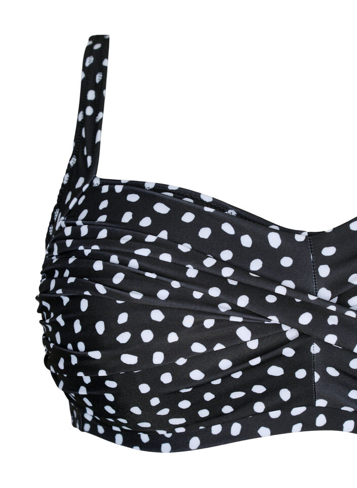 Bikinitopp med tryck, Black White Dot, Packshot image number 2