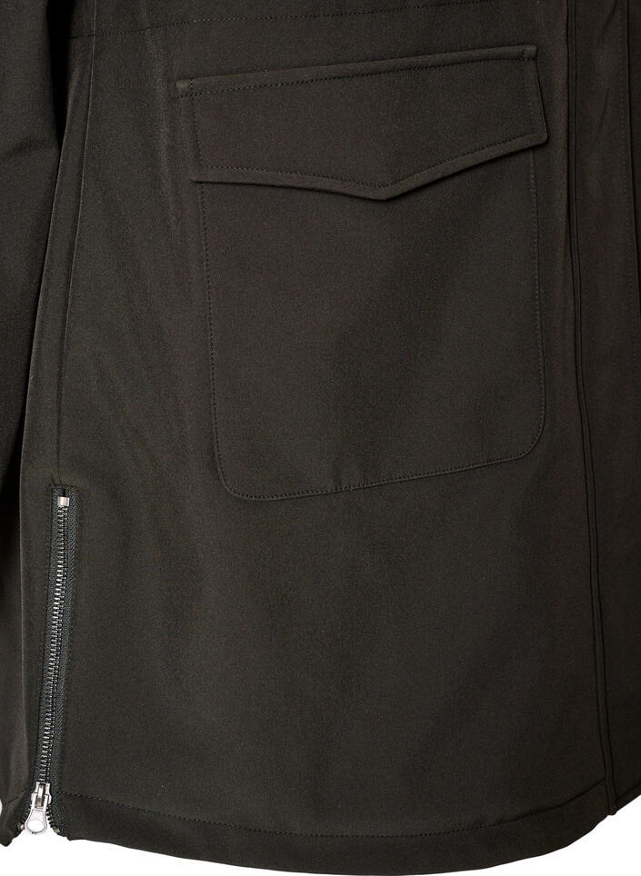 Vattenavvisande softshelljacka med quiltat foder, Svart, Packshot image number 1