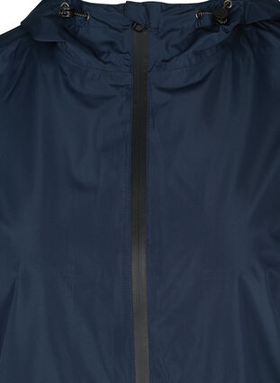 Regnjacka med justerbar nederkant och huva, Navy Blazer, Packshot image number 2