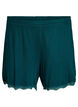 L&ouml;sa nattshorts med ribbstickad textur och spetskant, Gr&ouml;n, Packshot image number 0