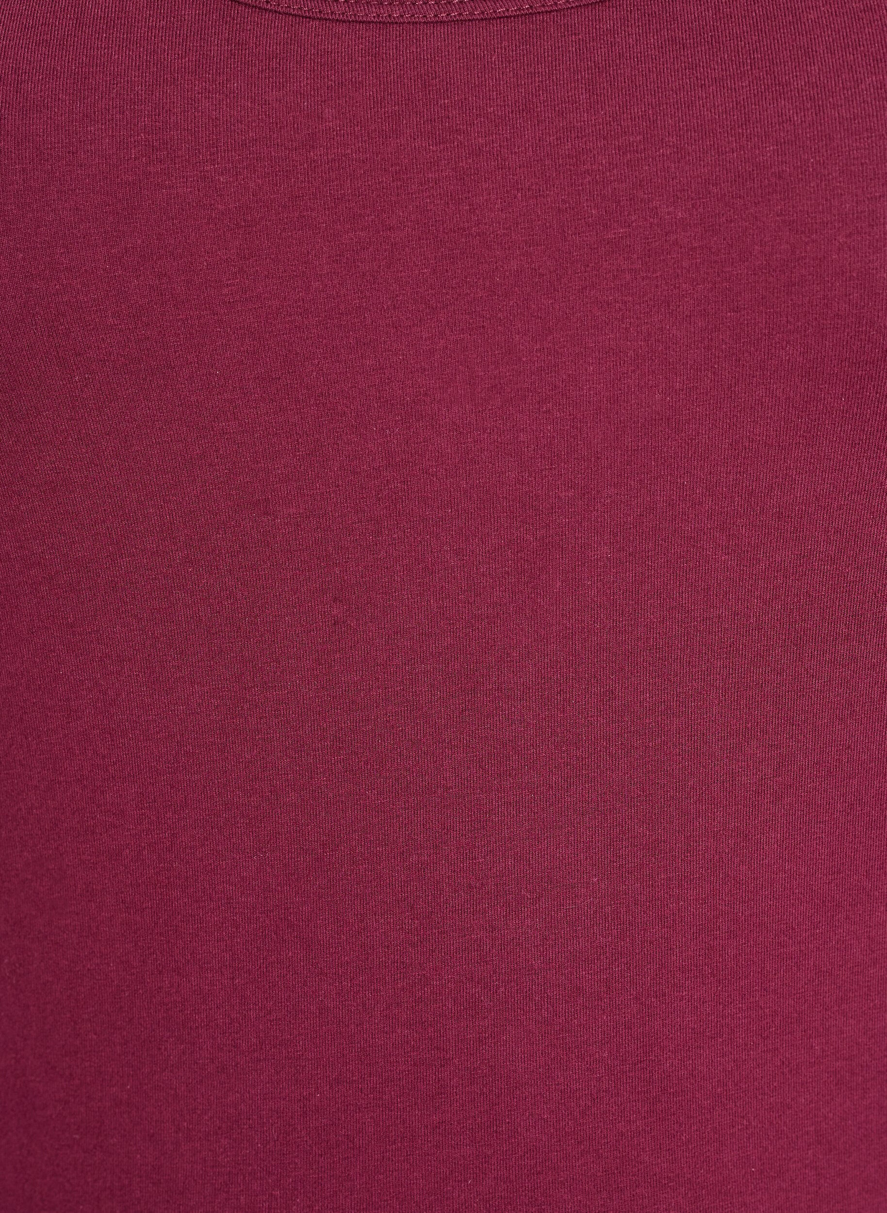 ZizziSolid f&auml;rg bas topp i bomull, M&ouml;rk Bordeaux, Packshot image number 2