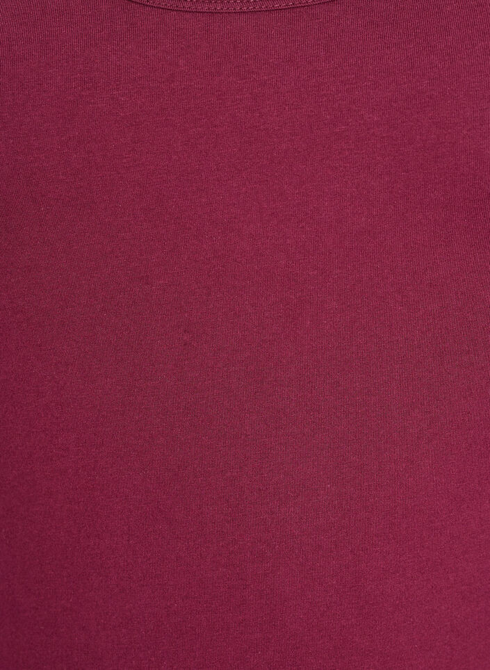 Solid f&auml;rg bas topp i bomull, M&ouml;rk Bordeaux, Packshot image number 2