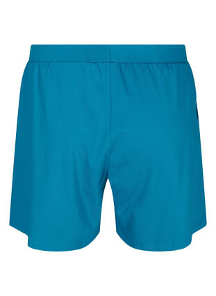 Lösa shorts i bomull med fickor, Fjord Blue, Packshot image number 1
