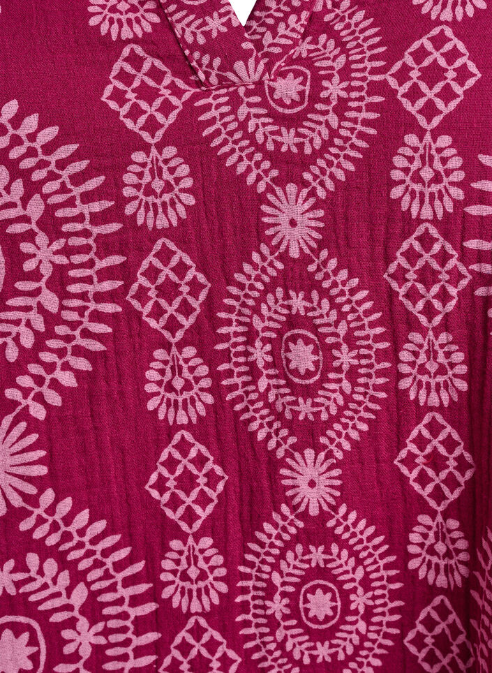 Kort klänning i bomullsmuslin med mönster, 9992, Packshot image number 2