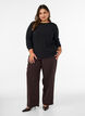 Texturerad blus med v&aring;giga kanter, Svart, Model image number 1