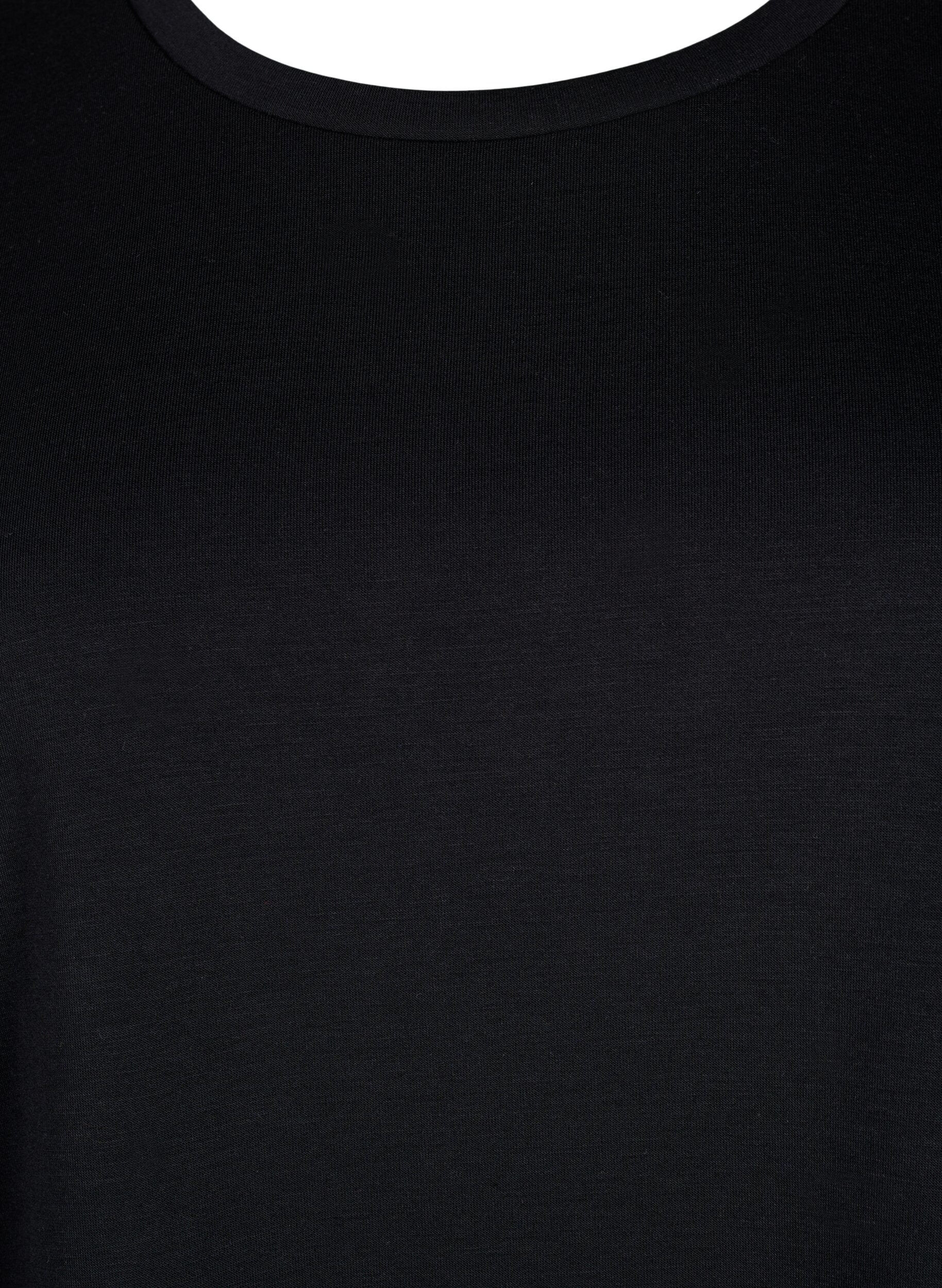 Zizzi T-shirt i modalblandning, Svart, Packshot image number 2