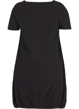 Kortärmad klänning i bomull, Black, Packshot image number 1