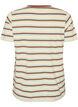 Randig t-shirt i ekologisk bomull, Brun, Packshot image number 1