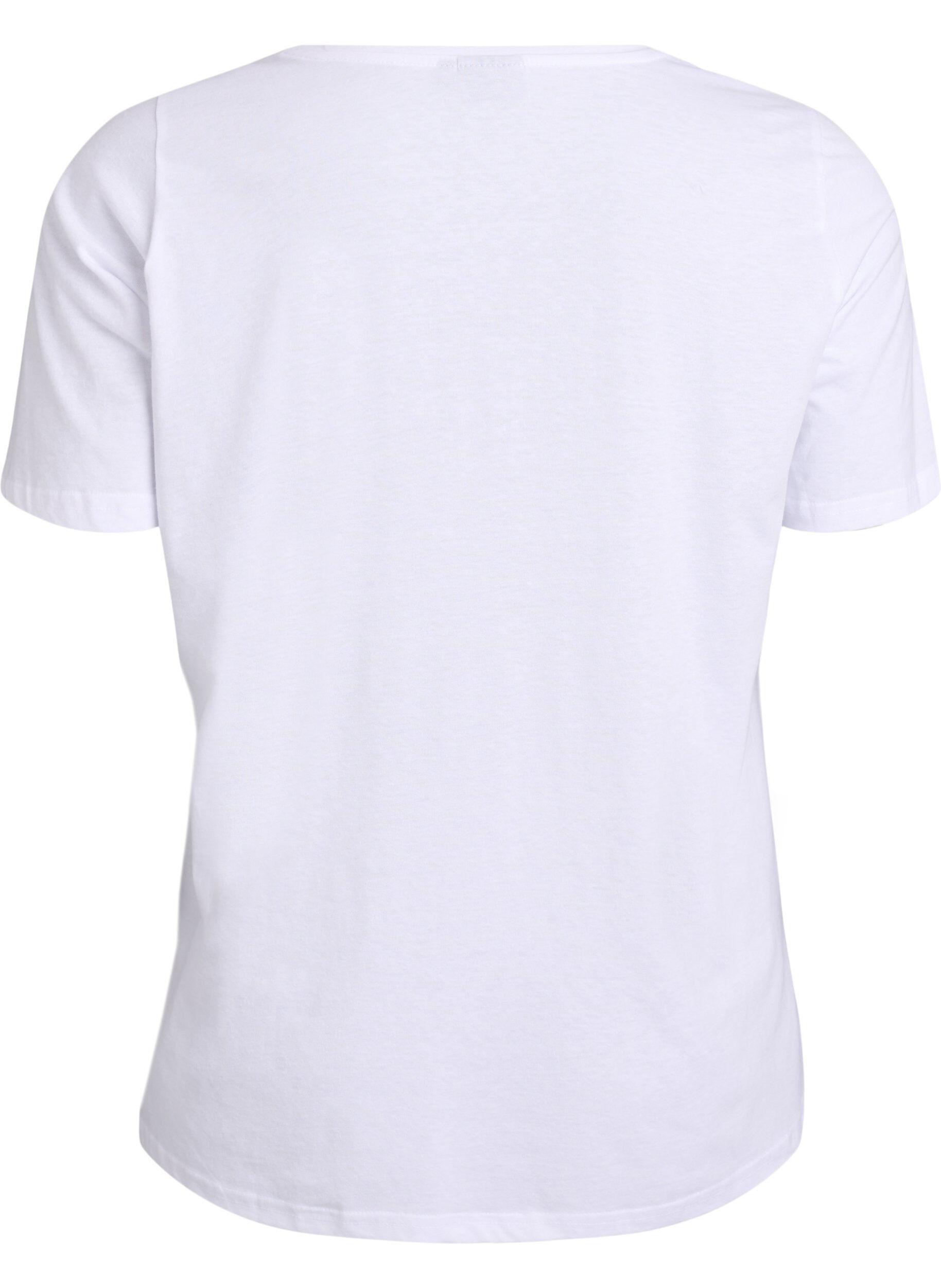 ZizziT-shirt med tryck, Vit, Packshot image number 1