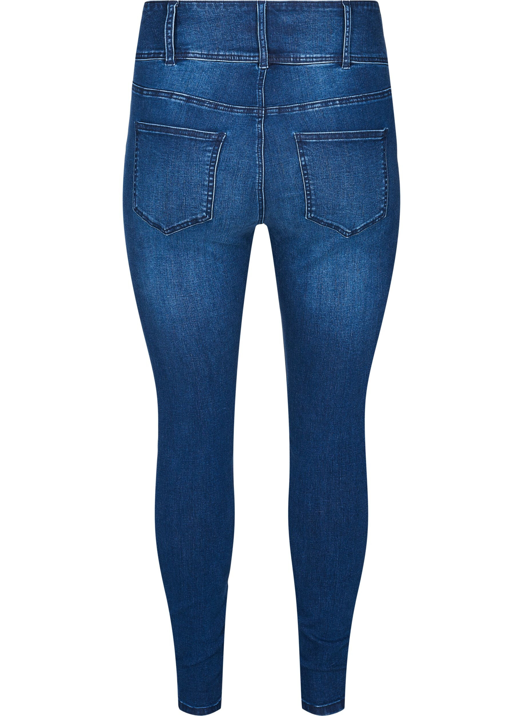 Zizzi Super slim Bea jeans med extra h&ouml;g midja, Bl&aring;, Packshot image number 1