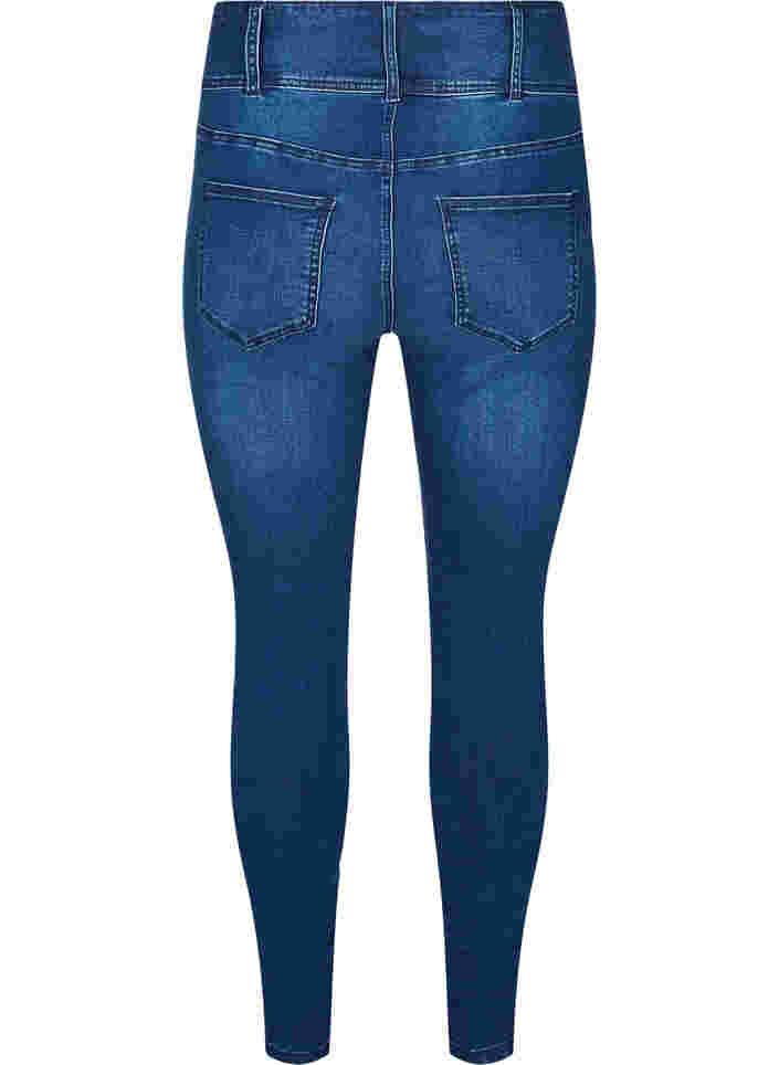 Super slim Bea jeans med extra hög midja, Blue denim, Packshot image number 1