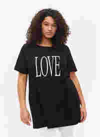 Oversized t-shirt med tryck , Black W. Love, Model