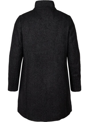 Jacka med ull och blixtlås, Black, Packshot image number 1