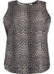 Leopardmönstrad denimtopp utan ärmar, Brun, Packshot image number 0