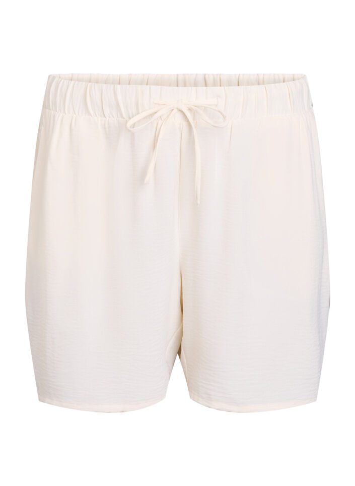 Shorts med fickor och res&aring;r i midjan, Vanilla, Packshot image number 0