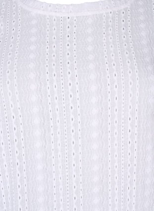 Kortärmad blus med strukturmönster, Bright White, Packshot image number 2