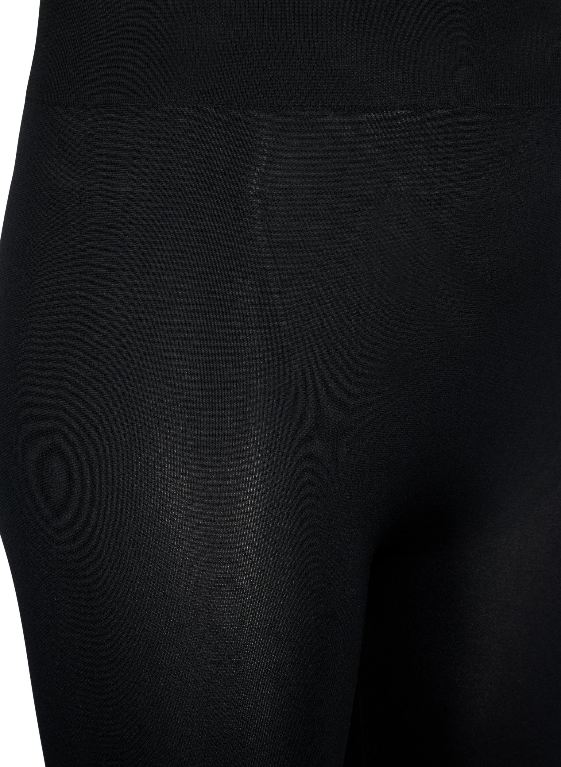 Zizzi Seamless leggings i 3/4-l&auml;ngd, Svart, Packshot image number 2