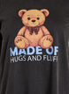 T-shirt i ekologisk bomull med grafiskt tryck, Svart, Packshot image number 2