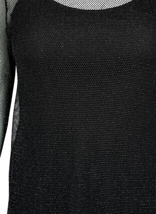 Nätklänning med långa ärmar, Black w. Silver, Packshot image number 2