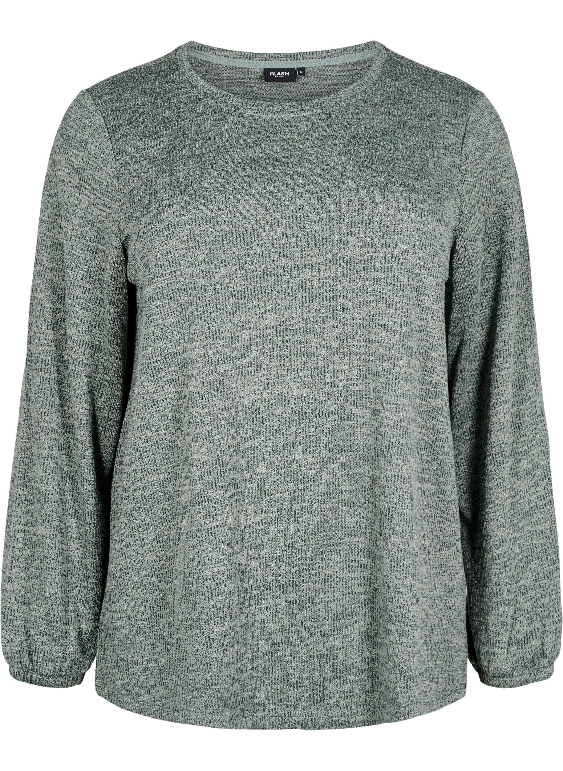 Zizzi FLASH - Jerseyblus med l&aring;nga &auml;rmar, Gr&ouml;n, Packshot image number 0