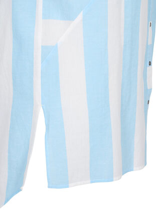 Randig bomullsskjorta med 3/4-ärmar, Blue Bell Stripe, Packshot image number 3