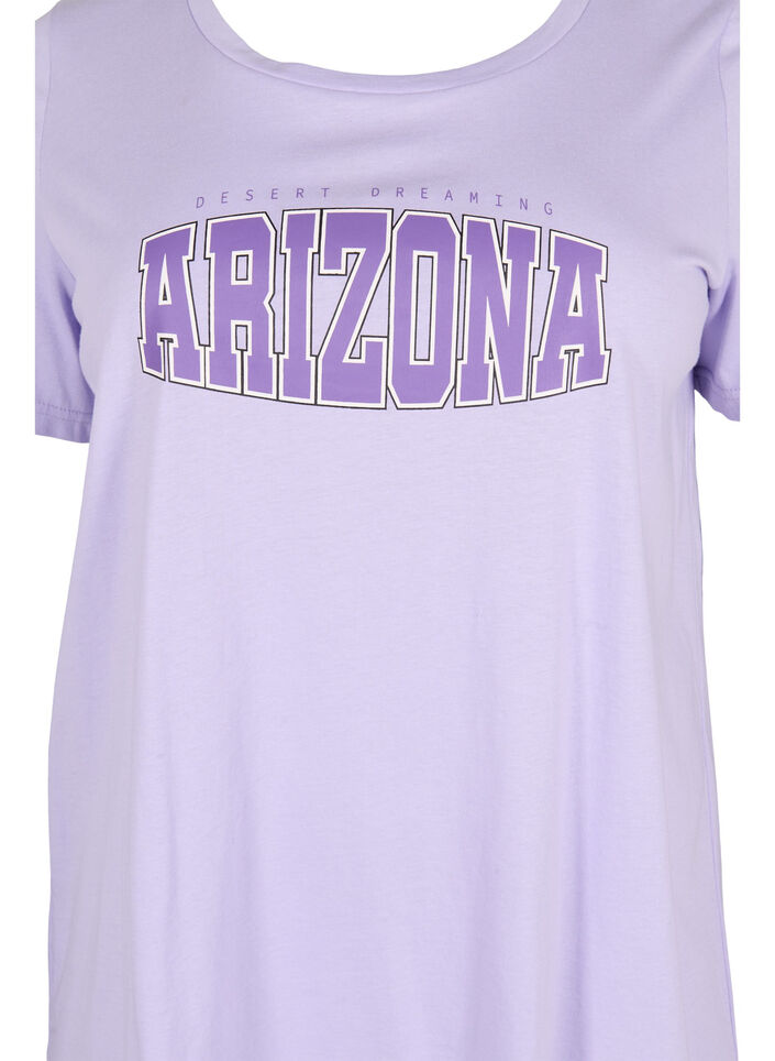 T-shirt i bomull med tryck, Lavender ARIZONA, Packshot image number 2