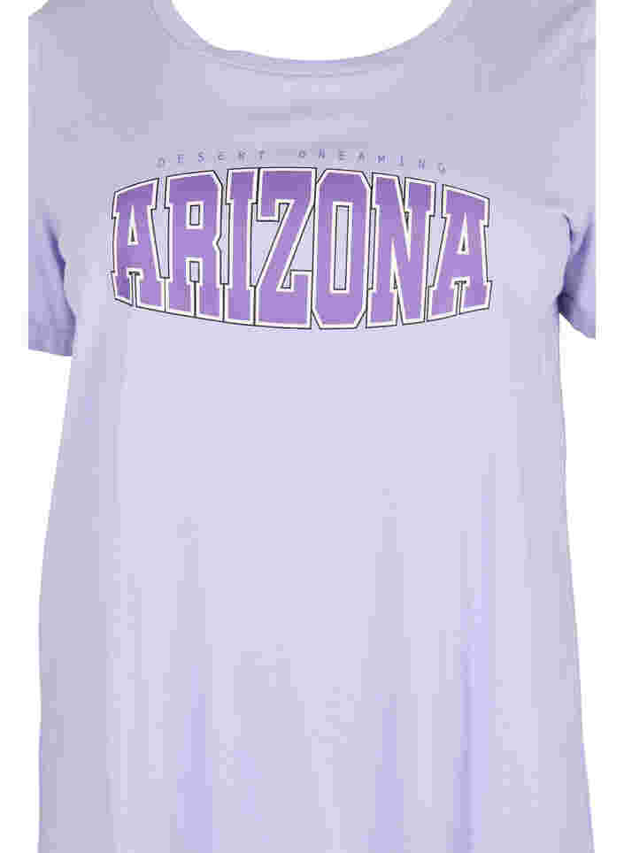 T-shirt i bomull med tryck, Lavender ARIZONA, Packshot image number 2