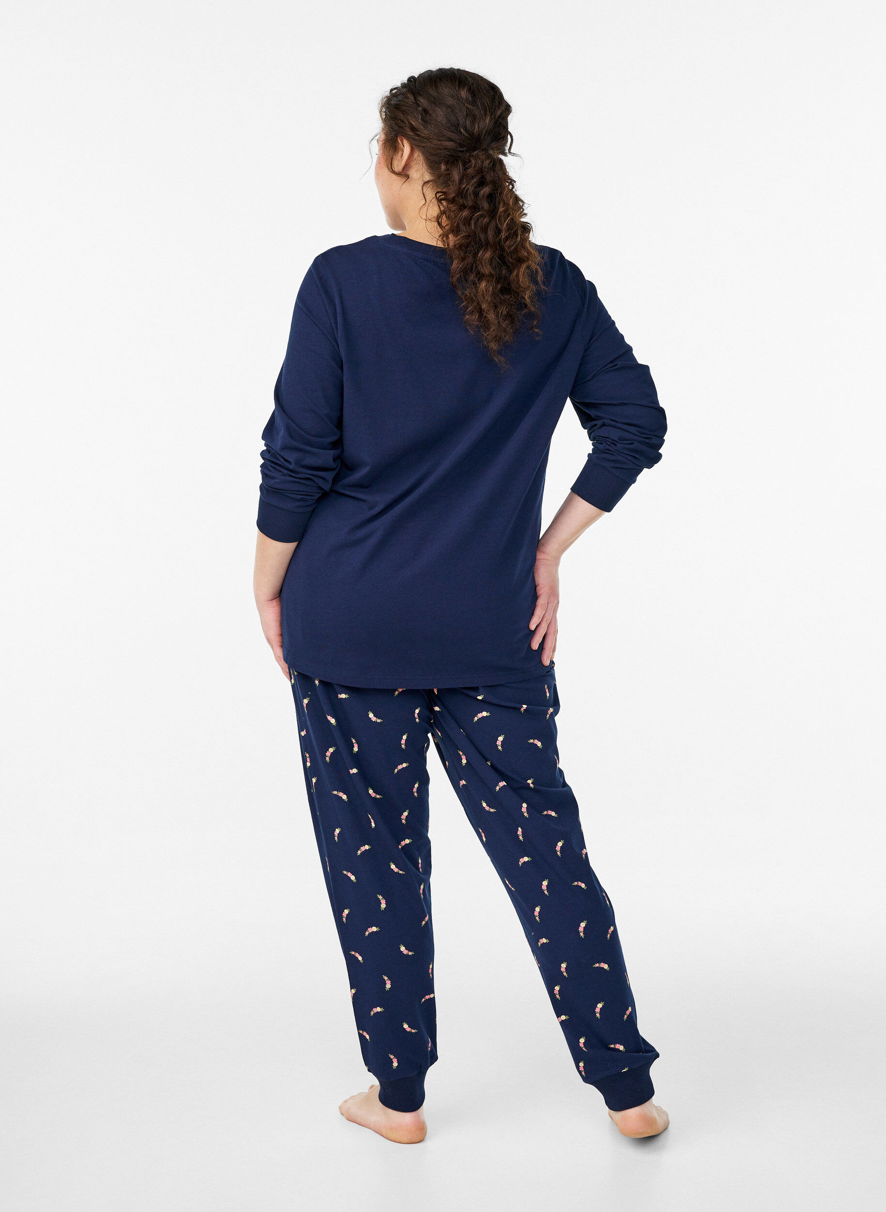 ZizziM&ouml;nstrade pyjamasbyxor, Bl&aring;, Model image number 1