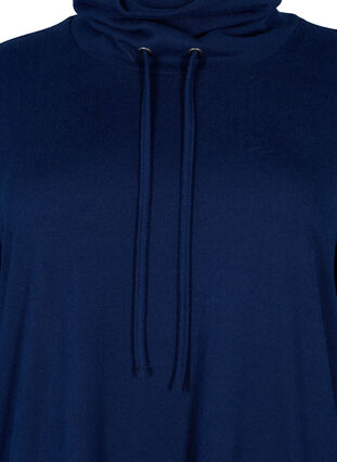 Jerseyklänning med hög hals och fickor, Dress Blues Mel., Packshot image number 2