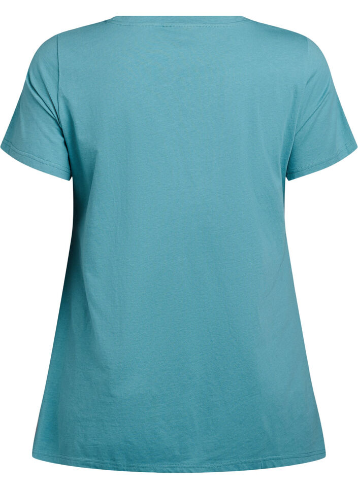 T-shirt med rund hals och A-linjeform, Gr&ouml;n, Packshot image number 1