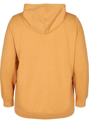 Sweatshirt med huva och tryck, Spruce Yellow Mel., Packshot image number 1