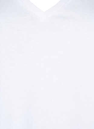 T-shirt i bomull med korta ärmar i spets, Bright White, Packshot image number 2