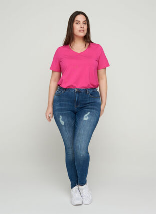 Basis t-shirt, Fuchsia Purple, Model image number 2