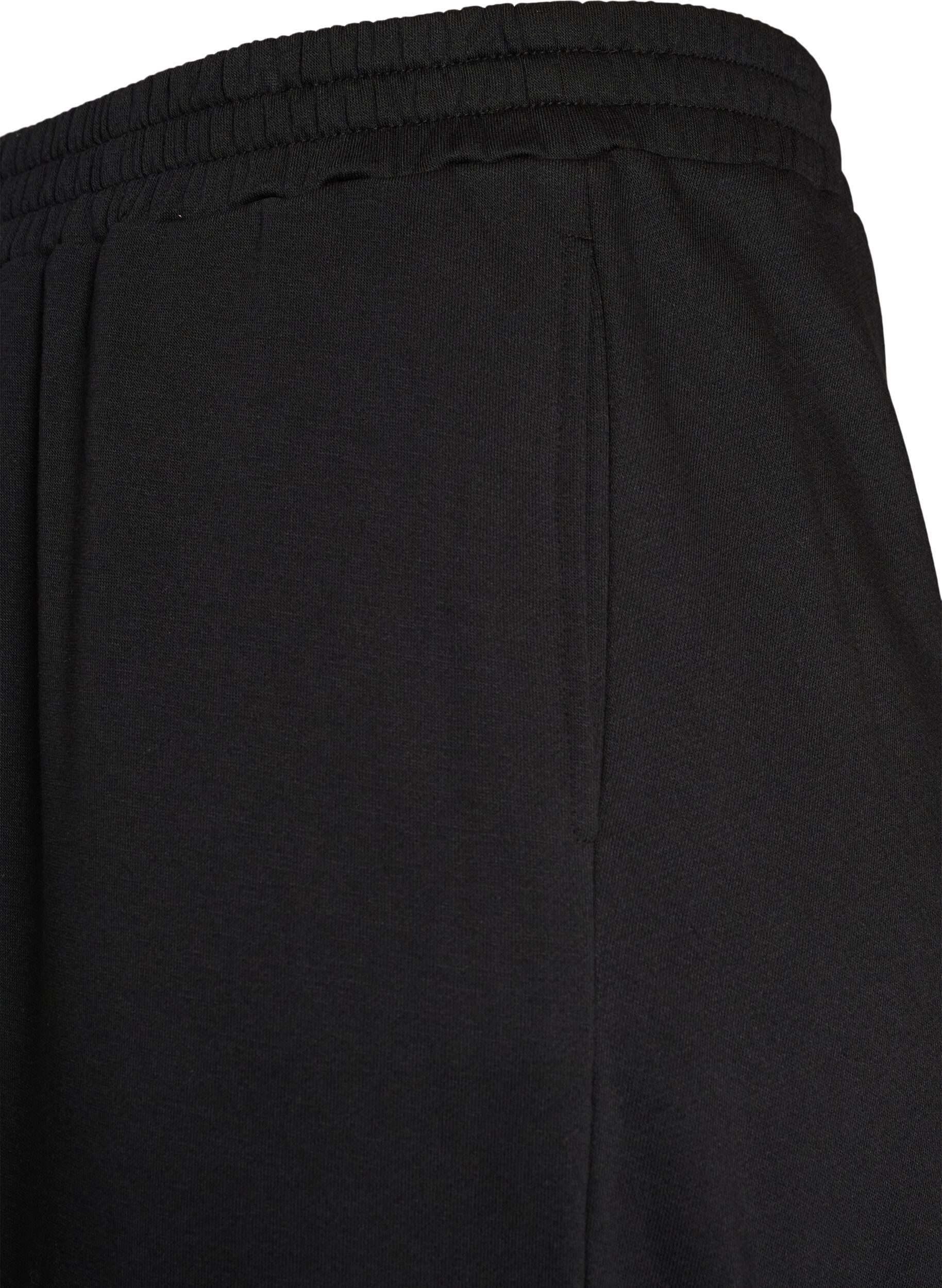 ZizziSweatpants med h&ouml;g midja och vida ben, Svart, Packshot image number 2
