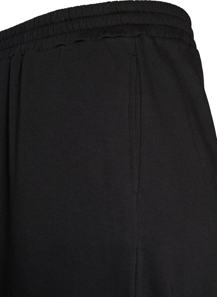 Sweatpants med h&ouml;g midja och vida ben, Svart, Packshot image number 2